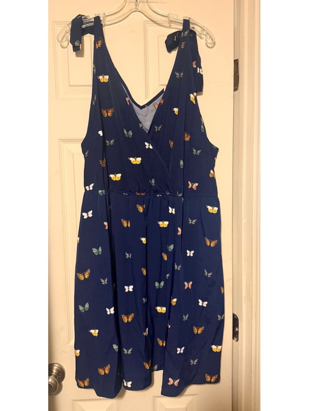 Women’s Plus SHEIN Curve 3x Navy Blue Yellow Butterfly Sundress Dress